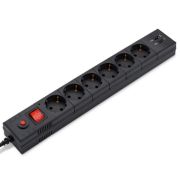 Удлинитель с сетевым фильтром 6х3м с заземл. 10А IP20 BU-SP3_USB_2A-W 2.2кВт CCA бел. BURO 992311